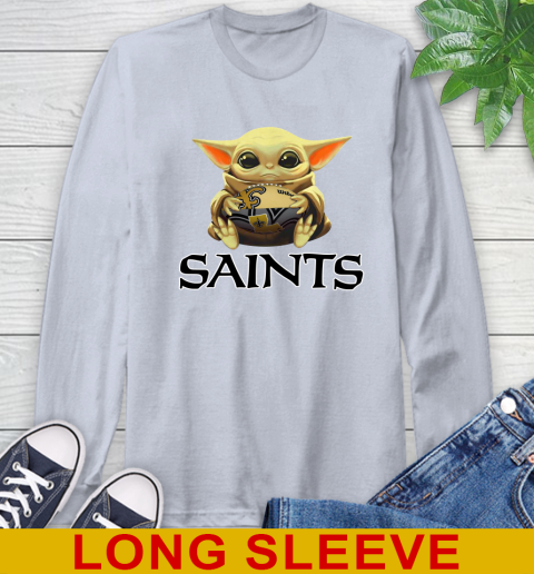 NFL Football New Orleans Saints Baby Yoda Star Wars Shirt Long Sleeve T-Shirt 6