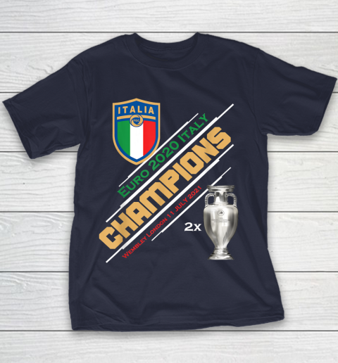 Italy Champions 2020 Euro Forza Azzurri Italia Football Youth T-Shirt 2