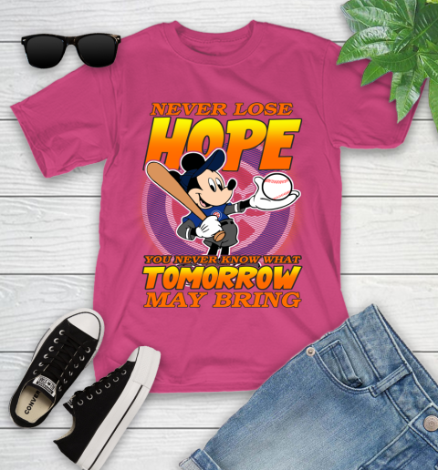 Chicago Cubs MLB Baseball Mickey Disney Never Lose Hope Youth T-Shirt 11
