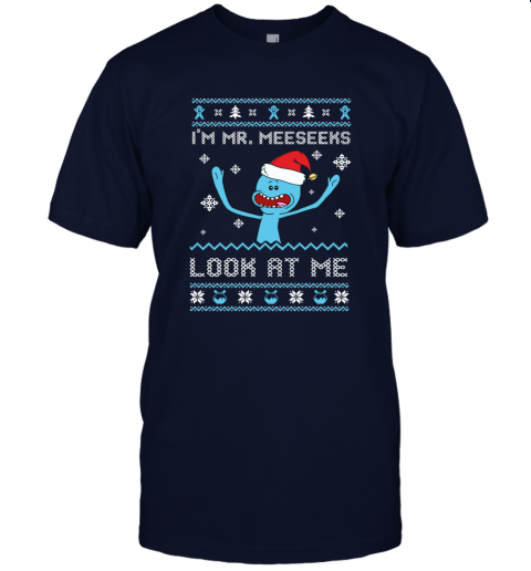 Rick And Morty I'm Mr. Meeseeks, Look At Me Christmas Ugly Unisex Jersey Tee