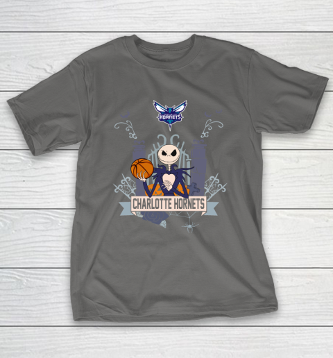 NBA Charlotte Hornets Basketball Jack Skellington Halloween T-Shirt 8