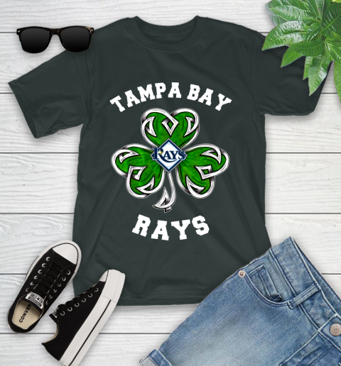 MLB Tampa Bay Rays Three Leaf Clover St Patrick's Day Baseball Sports Youth T-Shirt 6