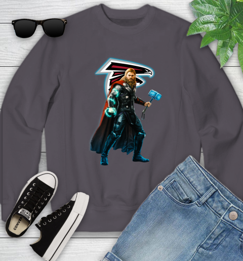NFL Thor Avengers Endgame Football Atlanta Falcons Youth Sweatshirt 6