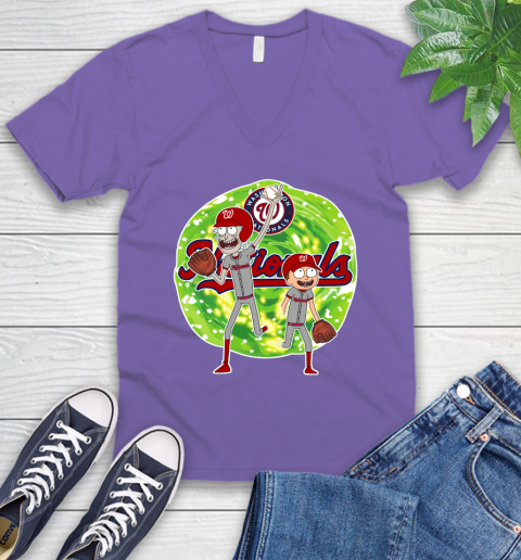 MLB Washington Nationals Rick And Morty Baseball Sports V-Neck T-Shirt 10