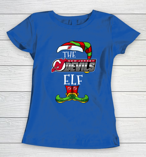 New Jersey Devils Christmas ELF Funny NHL Women's T-Shirt 8