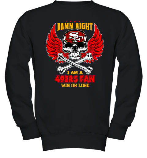 San Francisco 49ers Damn Right NFL Jersey Shirt Skull Custom