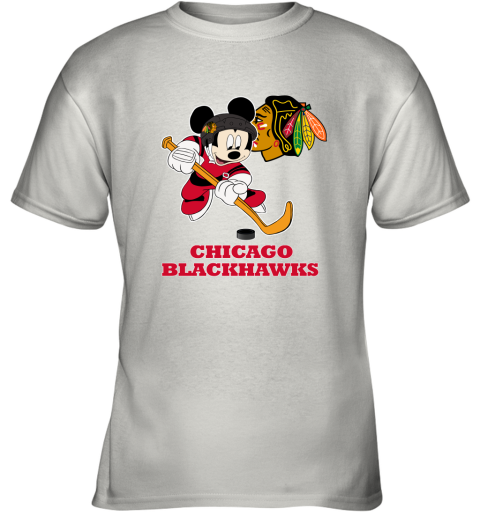 NHL Hockey Mickey Mouse Team Chicago Blackhawks Youth T-Shirt