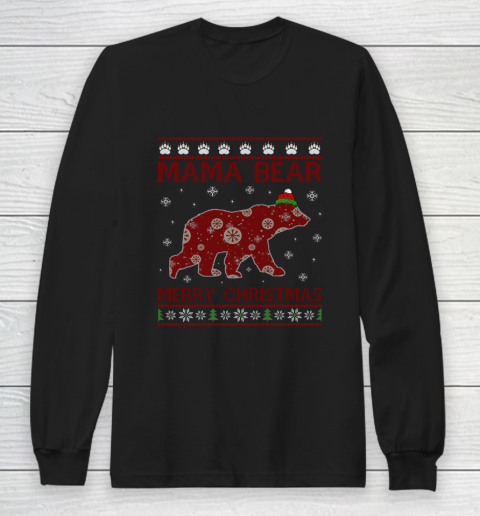 Mama Bear Bear Merry Christmas Matching Family Long Sleeve T-Shirt
