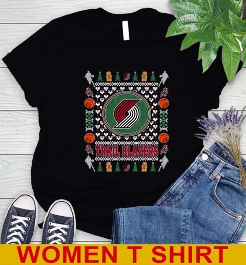 Portland Trail Blazers Merry Christmas NBA Basketball Loyal Fan Women's T-Shirt