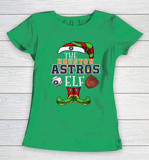 Houston Astros Christmas ELF Funny MLB Women's T-Shirt 5