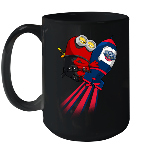 NBA Basketball New Orleans Pelicans Deadpool Minion Marvel Shirt Ceramic Mug 15oz