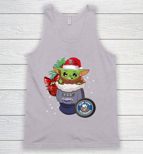 New York Islanders Christmas Baby Yoda Star Wars Funny Happy NHL Tank Top 4