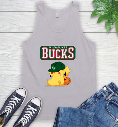 NBA Pikachu Basketball Sports Milwaukee Bucks Tank Top 4