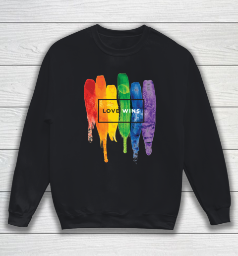 Love Wins LGBT Watercolor Rainbow Sweatshirt