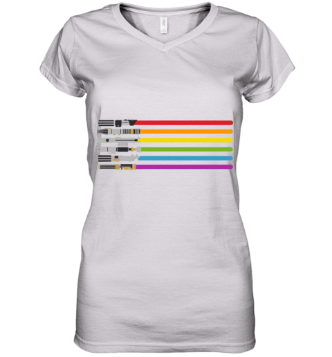 Lightsaber Rainbow Women's V-Neck T-Shirt
