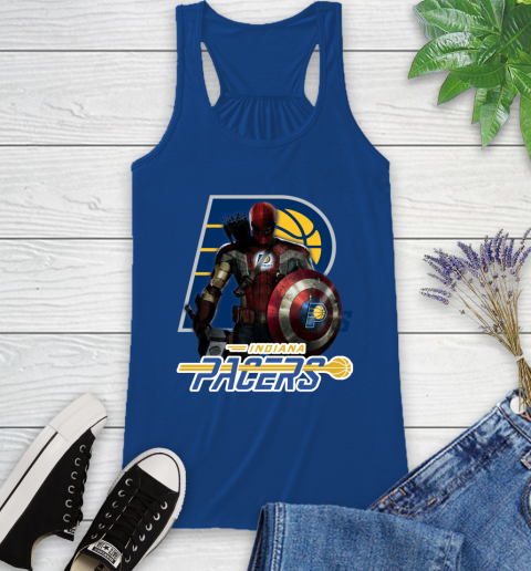 Indiana Pacers NBA Basketball Captain America Thor Spider Man Hawkeye Avengers Racerback Tank 9