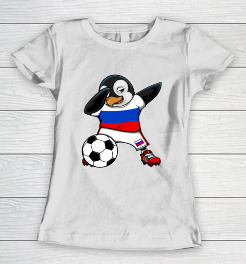 Dabbing Penguin Russia Soccer Fans Jersey Football Lovers Women's T-Shirt