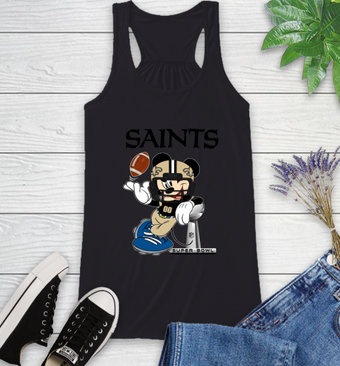 NFL New Orleans Saints Mickey Mouse Disney Super Bowl Football T Shirt Racerback Tank 2