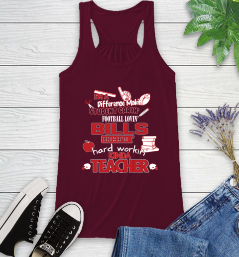 Buffalo Bills NFL I'm A Difference Making Student Caring Football Loving Kinda Teacher Racerback Tank 3 Buffalo Bills NFL I'm A Difference Making Student Caring Football Loving Kinda Teacher Racerback Tank - Image 3