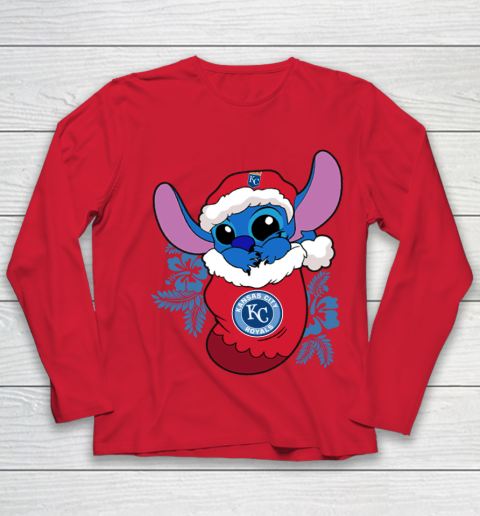 Kansas City Royals Christmas Stitch In The Sock Funny Disney MLB Youth Long Sleeve 10