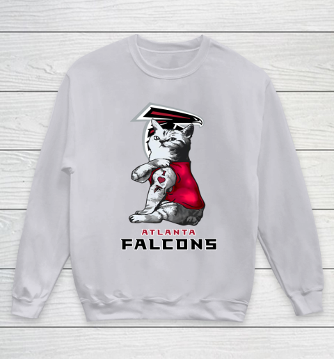 NFL Football My Cat Loves Atlanta Falcons Youth Sweatshirt 3