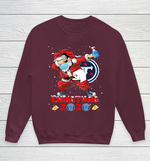 Tennessee Titans Funny Santa Claus Dabbing Christmas 2020 NFL Youth Sweatshirt 4