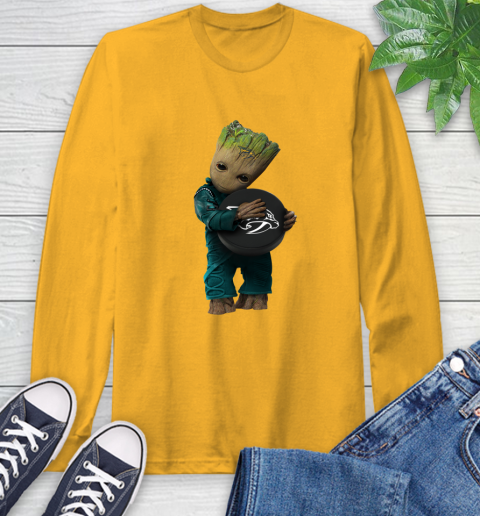 NHL Groot Guardians Of The Galaxy Of The Galaxy Hockey Sports Nashville Predators Long Sleeve T-Shirt 3