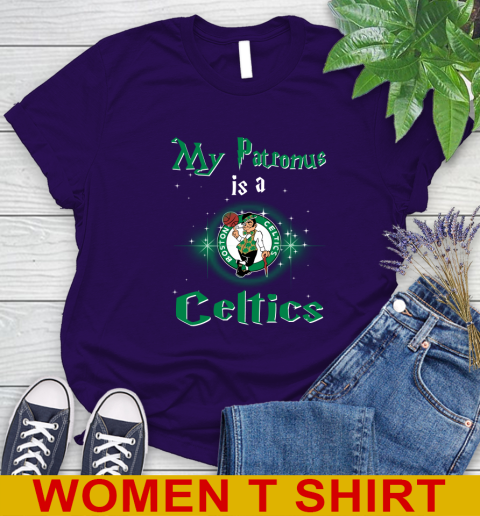 NBA Basketball Harry Potter My Patronus Is A Boston Celtics Women's T-Shirt 4