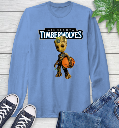 Minnesota Timberwolves NBA Basketball Groot Marvel Guardians Of The Galaxy Long Sleeve T-Shirt 11