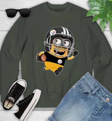 NFL Pittsburgh Steelers Minions Disney Football Sports Youth Sweatshirt 10