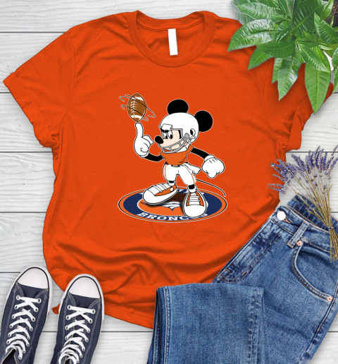 NFL Football Denver Broncos Cheerful Mickey Disney Shirt Women's T-Shirt 4