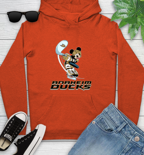 NHL Hockey Anaheim Ducks Cheerful Mickey Mouse Shirt Youth Hoodie 5