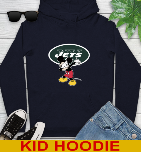 New York Jets NFL Football Dabbing Mickey Disney Sports Youth Hoodie 4
