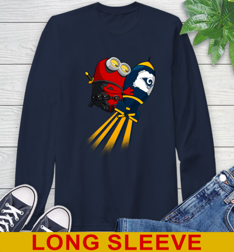 NFL Football Los Angeles Rams Deadpool Minion Marvel Shirt Long Sleeve T-Shirt 3