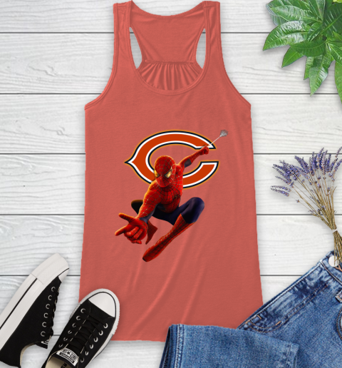NFL Spider Man Avengers Endgame Football Chicago Bears Racerback Tank 4