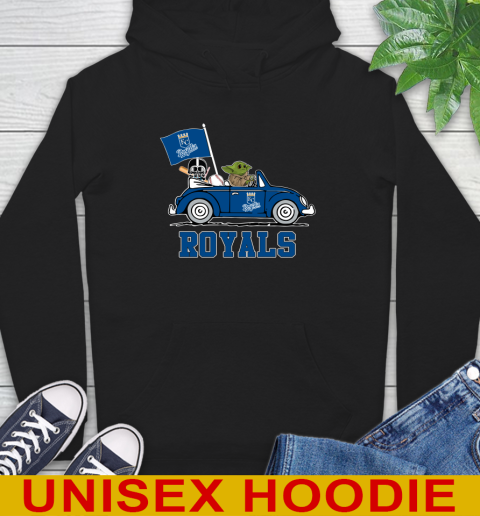 MLB Baseball Kansas City Royals Darth Vader Baby Yoda Driving Star Wars Shirt Hoodie 2