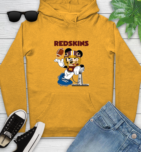 NFL Washington Redskins Mickey Mouse Disney Super Bowl Football T Shirt Youth Hoodie 3