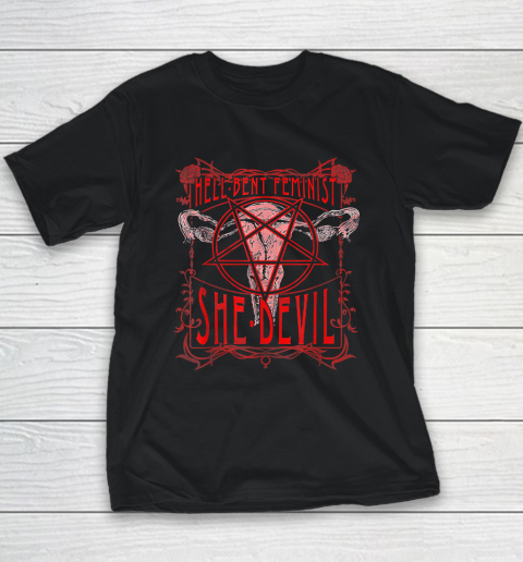 Hell Bent Feminist She Devil Uterus Youth T-Shirt