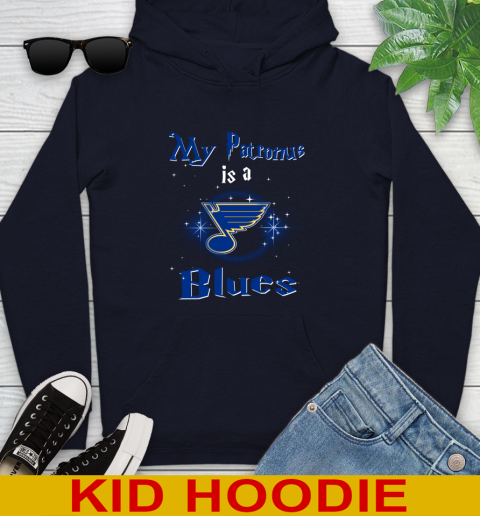 NHL Hockey Harry Potter My Patronus Is A St.Louis Blues Youth Hoodie 3