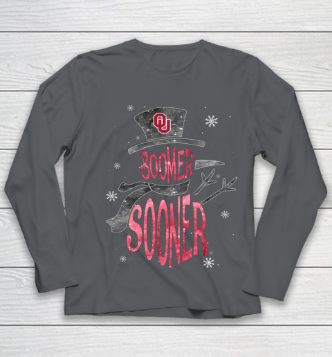 Oklahoma Sooners Christmas Snowman Youth Long Sleeve 6
