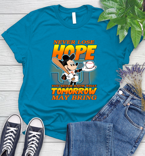 San Francisco Giants MLB Baseball Mickey Disney Never Lose Hope Women's T-Shirt 10