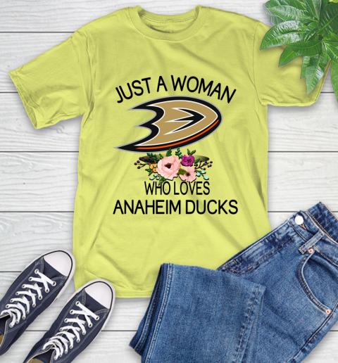 NHL Just A Woman Who Loves Anaheim Ducks Hockey Sports T-Shirt 8