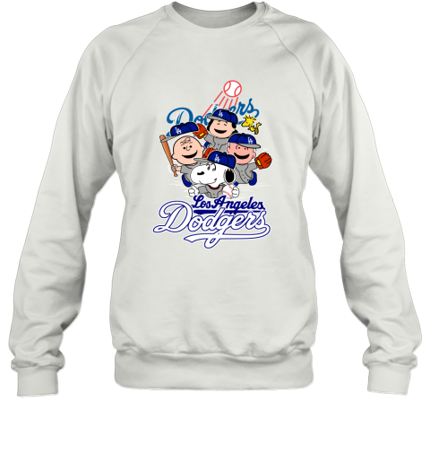 MLB Los Angeles Dodgers Snoopy Charlie Brown Woodstock The Peanuts Movie  Baseball T Shirt_000 Women's T-Shirt