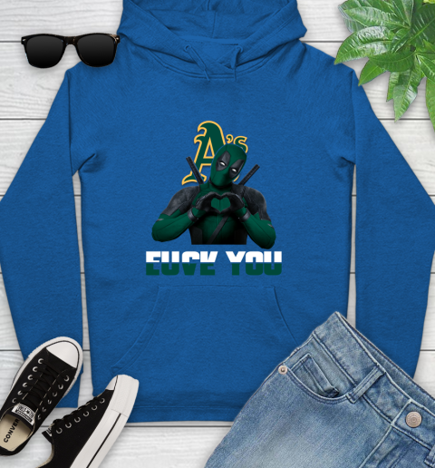 MLB Oakland Athletics Deadpool Love You Fuck You Baseball Sports Youth Hoodie 11