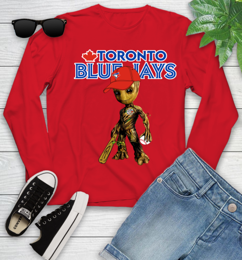 MLB Toronto Blue Jays Groot Guardians Of The Galaxy Baseball Youth Long Sleeve 11