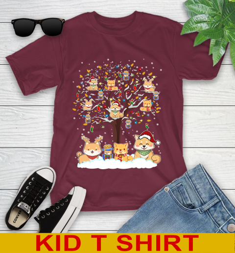 Shiba inu dog pet lover light christmas tree shirt 101