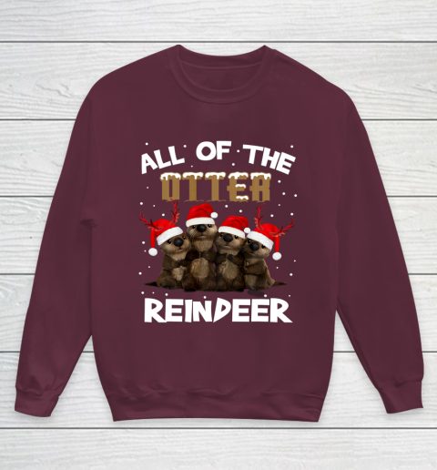 All Of Otter Reindeer Christmas Pajamas Tshirt Xmas Youth Sweatshirt 4