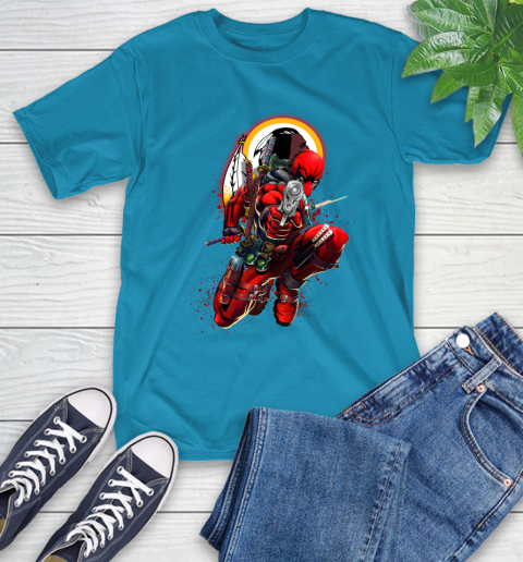 NFL Deadpool Marvel Comics Sports Football Washington Redskins T-Shirt 8