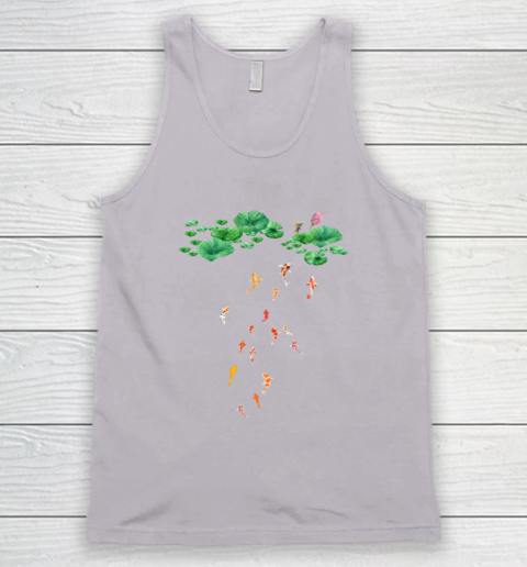 Watercolor Japanese Koi Fish Goldfish Lily Pad Lotus Leaf Beauty Tank Top 2