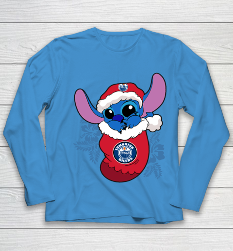 Edmonton Oilers Christmas Stitch In The Sock Funny Disney NHL Youth Long Sleeve 7